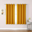 ChrisDowa Grommet Room Darkening Curtains for Bedroom and Living Room - 2 Panels Set Thermal Insulated Blackout Curtains (Mustard Yellow, 52W x 54L) by CozyNest Decor