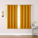 ChrisDowa Grommet Room Darkening Curtains for Bedroom and Living Room - 2 Panels Set Thermal Insulated Blackout Curtains (Mustard Yellow, 52W x 45L) by CozyNest Decor