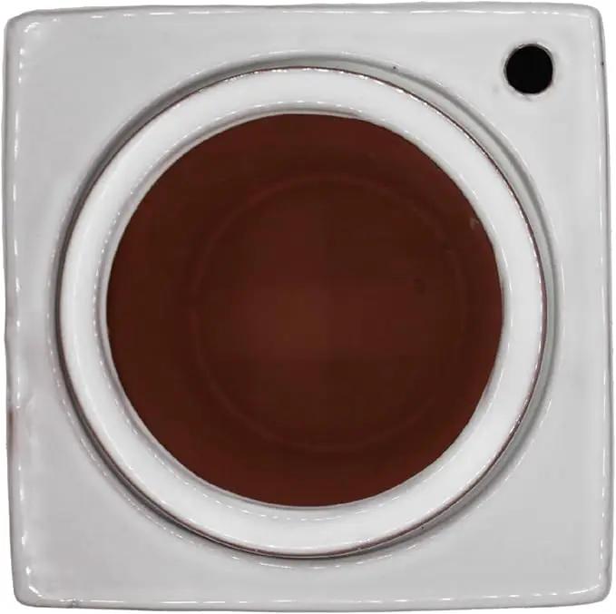 2-Pack Ceramic African Violet Self Watering Pot 6 Inch Square Pot 3.5 Inch Innter Pot Easy Fill Water Reservoir White, photo 4 of 5