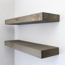 Modern Floating Shelves 3 Inches Thick for Wall, Wide Shelves for Kitchen, Living Room, Bedroom, and Bathroom, Natural Pine Wood, Rustic Wooden Shelf, (Set of 2) (Aged Barrel, 60Lx3Hx6D) by CozyNest Decor
