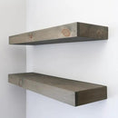 Modern Floating Shelves 3 Inches Thick for Wall, Wide Shelves for Kitchen, Living Room, Bedroom, and Bathroom, Natural Pine Wood, Rustic Wooden Shelf, (Set of 2) (Aged Barrel, 48Lx3Hx8D) by CozyNest Decor