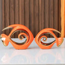 Orange Gold Ceramic Fish Figurines - Coastal Home Decor, Modern Ocean Centerpieces for Living Room, Dining Area, Bathroom, Office, Coffee Table, Beach House, Nautical, Seaside, Entrance, Shelf Display by CozyNest Decor