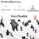 Stretchy Baby Car Seat Cover for Baby Boys and Girls,Multiuse - Nursing Breastfeeding Covers,Shopping Cart/High Chair/Stroller Covers,Infinity Scarf,Car Seat Canopies(Ink Bear) by TinyTreasures Baby Boutique