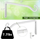 FEED GARDEN Hanging Plant Bracket 10 Inch 2 Pack, Hand-Forged Plant Hanger for Hanging Bird Feeders, Wind Chimes, Flower Baskets, Lanterns, Indoor/Outdoor Use, White by GreenHaven Gardens