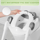 Frog Toilet Seat, Potty Training Toilet Seat for Toddler, Upgrade Potty Training 2 in 1 Toddler Toilet Seat for Boys Girls,Waterproof Soft Mat Non-slip Step Stool by TinyTreasures Baby Boutique