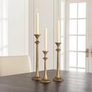 Iron Taper Candle Holder - Set of 3 Decorative Candle Stand - Candlestick Holder for Wedding, Dinning, Party - Antique Brass by CozyNest Decor