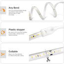AIMENGTE LED Strip Lights Outdoor Waterproof, 600 LEDs, 6500K Cool White, 16.4ft LED Rope Lights for Bedroom, Kitchen, Garden, Patio, Indoor Christmas Decoration, AC 110V