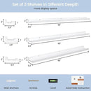 Picture Ledge Shelf for Wall, 48 inches Solid Pine Wood Nursery Book Shelves 3 Pack, Floating Ledge Shelves for Kids' Room, Bedroom, Bathroom Long Floating Shelves for Wall, White by CozyNest Decor