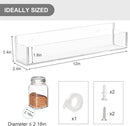 PMMASTO Adhesive Acrylic Spice Rack Organizer for Wall with Nano Double Sided Tape, Spice Shelf Organization for Kitchen Cabinet Door/Pantry Door, Wall Mount Seasoning Rack (Clear-2 Pack) by CozyNest Decor