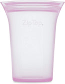 Zip Top Reusable Food Storage Bags | Small Cup [Lavender] | Silicone Meal Prep Container | Microwave, Dishwasher and Freezer Safe | Made in the USA by TinyTreasures Baby Boutique