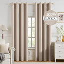 MIULEE 100% Blackout Linen Textured Curtains for Bedroom Solid Thermal Insulated Natural Beige Grommet Room Darkening Curtains & Drapes Luxury Decor for Living Room Nursery 52 x 92 Inch (2 Panels) by TinyTreasures Baby Boutique