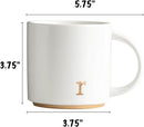 COLLECTIVE HOME - Monogram Ceramic Mugs, 15 oz Golden Initial Coffee Cups, Elegant Alphabet Tea Mugs, Elegant Personalized Mug with Gift Box, Luxurious Cups for Office and Home (r) by CozyNest Decor