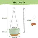 10 Inch Hanging Planters with Chains 2 Pack Self Watering Green Brown Plastic Hanging Pots for Indoor Outdoor Plants, Garden Porch Home Decor (Green Brown) by GreenHaven Gardens