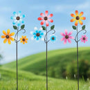3 Pack Spring Garden Stakes Decor,Metal Flowers Decorative Garden Stakes,Waterproof Metal Yard Art for Outside,Lawn,Patio,Yard(23.1 * 6.7IN) by CozyNest Decor