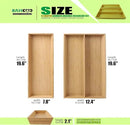 2-Piece V-Shaped Bamboo Drawer Organizer - Ideal for Kitchen's Large Long Tableware, Cooking Utensils, Flatware, Silverware - Wood Storage Box for Home, Bedroom, Bathroom (19.6"x12.4" & 19.6"x7.8") by CozyNest Decor