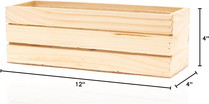Wood Planter Box with Wine Crate Styled, 12x4 Inch Rectangular, Rose Wood, Plastic Liner, Garden Centerpiece Display, Wedding Flowers Holder, Home and Venue Decor (12x4 Wine Crate Set of 4, Rose Wood), photo 2 of 10