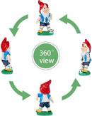Outdoor Gnome Sculpture Soccer Garden Gnome Statue, 9.8 x 5.1 x 3.5 inches, Red Hat with Blue Jersey The for Football Enthusiasts by CozyNest Decor