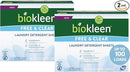 Biokleen Laundry Detergent Sheets (2 PACK) - Free & Clear From Fragrances and Dyes, Hypoallergenic Enzymatic Cleaning - 100 Sheets, 200 Loads by TinyTreasures Baby Boutique