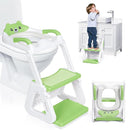 Orzbow 2-IN-1 Potty Training Seat with Step Stool, Height Adjustable Toilet Seat for Toddler, Potty Training with Splash Guard for Kids Boys Girls, Stability Ladder and Anti-Slip Pad, Green by TinyTreasures Baby Boutique