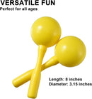Maracas for Kids Adults, 8 Inch, Set of 2, Yellow by TinyTreasures Baby Boutique