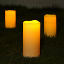 5plots 4" x 8" Single Waterproof Outdoor Flameless Candles, Battery Operated Flickering LED Pillar Candles with Remote and Timers for Indoor Outdoor Lanterns, Long Lasting, Large by CozyNest Decor