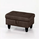 Ottoman Rectangular Storage Ottoman Bench, Flannel Footrest Stool Footstool with Lid for Living Room, Bedroom, Entryway, Coffee, 28.5"x19"x17.5" by CozyNest Decor