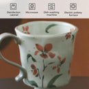 360ml -12.17oz Painted red Azalea Floral Ceramic Mug - Cute Coffee Cup for Latte,Espresso - Gift for Women, Dishwasher Safe by CozyNest Decor