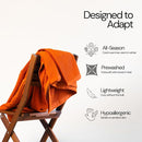 GOTS Certified 100% Organic Cotton Salt Earth Throw Blanket, 90"X 90" Blankets & Throws For Bed, Throw Blanket For Couch,Modern & Cozy Blanket, All Season Waffle Blanket, Soft Blanket (Cinnamon Stick) by TinyTreasures Baby Boutique
