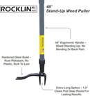 Rocklin™ Stand Up Weed Puller Tool - 4 Claw Steel Head - 48 inch Handle - 100% Metal - Easily Remove Weeds Without Bending or Kneeling (WeedPuller2.0) by GreenHaven Gardens