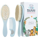 Baby Hair Brush Set for Newborns - Baby Brush and Comb Set - Ultra Soft Goat Hair Bristles, Perfect for Cradle Cap, Newborn Showers & Registries Gift, Comb Brush for Girls & Boys (Sky) by TinyTreasures Baby Boutique