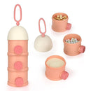 Accmor Formula Dispenser On The Go, 3 Layers Stackable Formula Container to Go, Non-Spill Portable Milk Powder Baby & Kids Snack Container, Pink by TinyTreasures Baby Boutique