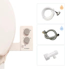 TUSHY Spa Self-Cleaning Warm Water Toilet Bidet Attachment. Adjustable Nozzle, Angle & Pressure Control. Easy DIY Home Install, Requires Sink Access for Optional Warm Water Control. (Biscuit/Platinum) by CozyNest Decor