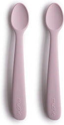 mushie Silicone Baby Feeding Spoons | 2 Pack (Soft Lilac) by TinyTreasures Baby Boutique