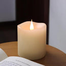 Flameless Candles Battery Operated with Timer, 3D Moving Flame Flickering, Last 600+ Hours Battery Candles, 3" x 3" Ivory Real Wax Electric LED Candle for Wedding Party Decorations by CozyNest Decor