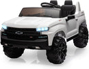 Hetoy 24V 2-Seater Truck Licensed Chevrolet Silverado Ride On Car Toy w/Parent Remote Control,4xSpring Suspension, 3 Speeds, Wireless Music, MP3 Player, Electric Vehicle Car for Kids, White by TinyTreasures Baby Boutique