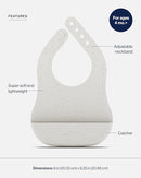 Lalo The Bib - Waterproof, Non-Toxic Silicone Baby Bib with Adjustable Neck Band & Silicone Food Pouch Catcher, Set of 2 by TinyTreasures Baby Boutique
