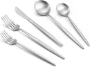 Matte Silverware Set, 20-Piece Stainless Steel Flatware, Tableware Cutlery Service for 4, Satin Finish Utensils, Knife Fork Spoon for Home and Restaurant, Dishwasher Safe by CozyNest Decor
