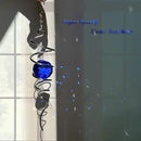 FONMY Gazing Ball Spiral Tail -Decorative Wind Spinner Sun Catcher Rainbow Maker 11 inch Tail and 2 inch Dark Blue Crystal Orb. Indoor Outdoor Garden Decoration -13 inch Height by GreenHaven Gardens