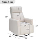 CANMOV Swivel Rocker Chair Set of 2, Swivel Accent Chair with High Back and Arms, Corduroy Glider Chair for Living Room Bedroom Nursery, Beige by TinyTreasures Baby Boutique