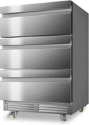 24 Inch Upgraded Three-Drawer Beverage Fridge, Weather Proof Outdoor Stainless Steel Beverage Refrigerator, Under Counter Built-in Beverage Cooler for Home & Commercial Use by CozyNest Decor