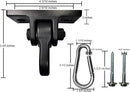 Heavy Duty Black Swing Hangers Screws Bolts Included Over 5000 lb Capacity Playground Porch Yoga Seat Trapeze Wooden Sets Indoor Outdoor 2 Pack by TinyTreasures Baby Boutique