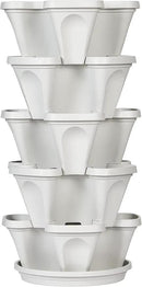 Mr. Stacky 5 Tier Stackable Strawberry, Herb, Flower, and Vegetable Planter - Vertical Garden Indoor/Outdoor by GreenHaven Gardens