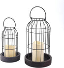 PHOSPHOR Rustic Farmhouse Decor Lantern Set of 2 Modern Farmhouse Decorative Indoor for Kitchen Fireplace Centerpiece Table Dinning Living Room by CozyNest Decor