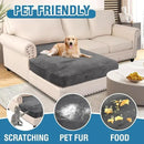 H.VERSAILTEX Velvet Stretch Individual Chaise Cover Sectional Couch Covers for L Shaped Sofa Both Left/Right Furniture Protector Seat Cushion Sofa Cover (1 Piece Chaise Cover, Grey) by CozyNest Decor