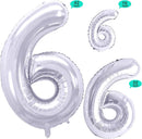 GOER Silver Foil Balloons Number 6,Huge Number Balloons for 6th Birthday Party Supplies Anniversary Decorations(3 pcs,42 inch,32 inc,16inch) by TinyTreasures Baby Boutique
