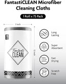 Fantasticlean Microfiber Cleaning Cloth Roll -75 Pack, Tear Away Microfiber Towels, 12" x 12", Reusable, Washable, Scratch Free, Ultra Absorbent Dish Rags for Car, Home, Garage or Shop (DimGray) by CozyNest Decor