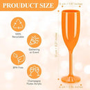 XUWAIDSGN Acrylic Champagne Flutes Toasting Glasses Unbreakable Mimosa Bar Reusable Wine Glasses Vintage Champagne Flutes Stemmed Drinking Cups 5.4 OZ for Christmas Birthday (10, Orange) by CozyNest Decor