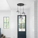 KCO Lighting Modern 3-Light Hanging Light Fixture Silver Gradient Glass Globe Pendant Ceiling Lighting with Adjustable Cord Mid Century Hanging Chandelier Light Fixture for Kitchen Island Bedroom… by CozyNest Decor