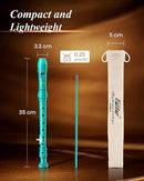 Eastar Soprano Recorder Instrument for Kids Beginner, German Fingering C Key 3 Piece with Cleaning Kit, Thumb Rest, Cotton Bag, Fingering Chart, ERS-21GSB, Sky Blue, School-Approved by TinyTreasures Baby Boutique