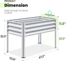 KING BIRD Large Raised Garden Bed with Legs Galvanized Elevated Planter Box 48×24×30 in for Backyard, Patio, Balcony, 400lb Capacity, Silver by GreenHaven Gardens